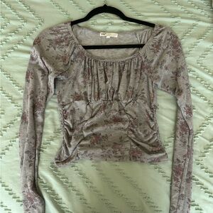 Grey long sleeve with floral